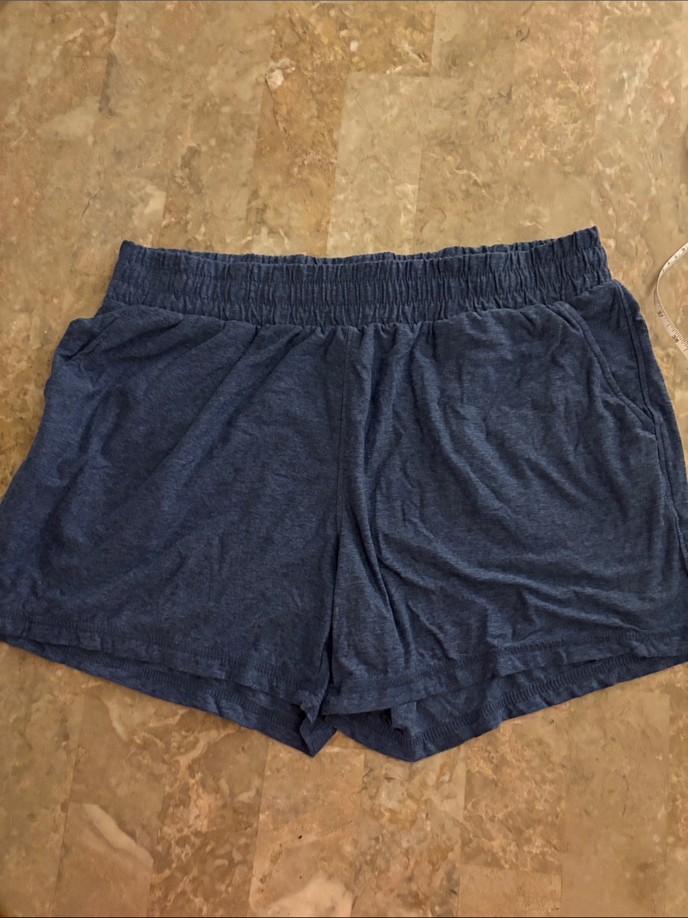 Athletic Works Women's Navy Elastic-Waist Athletic Shorts